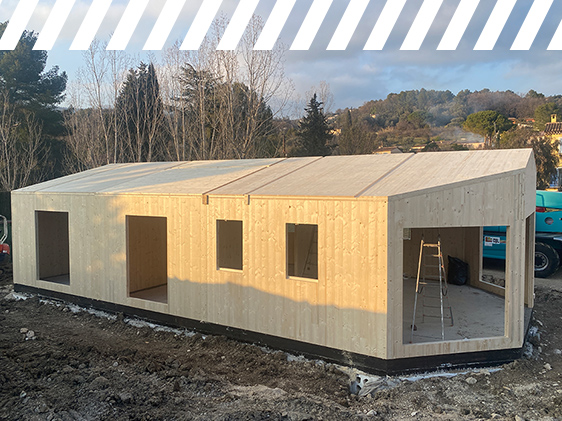 Projet en cours pour la construction d'une maison en bois avec la technologie CLT